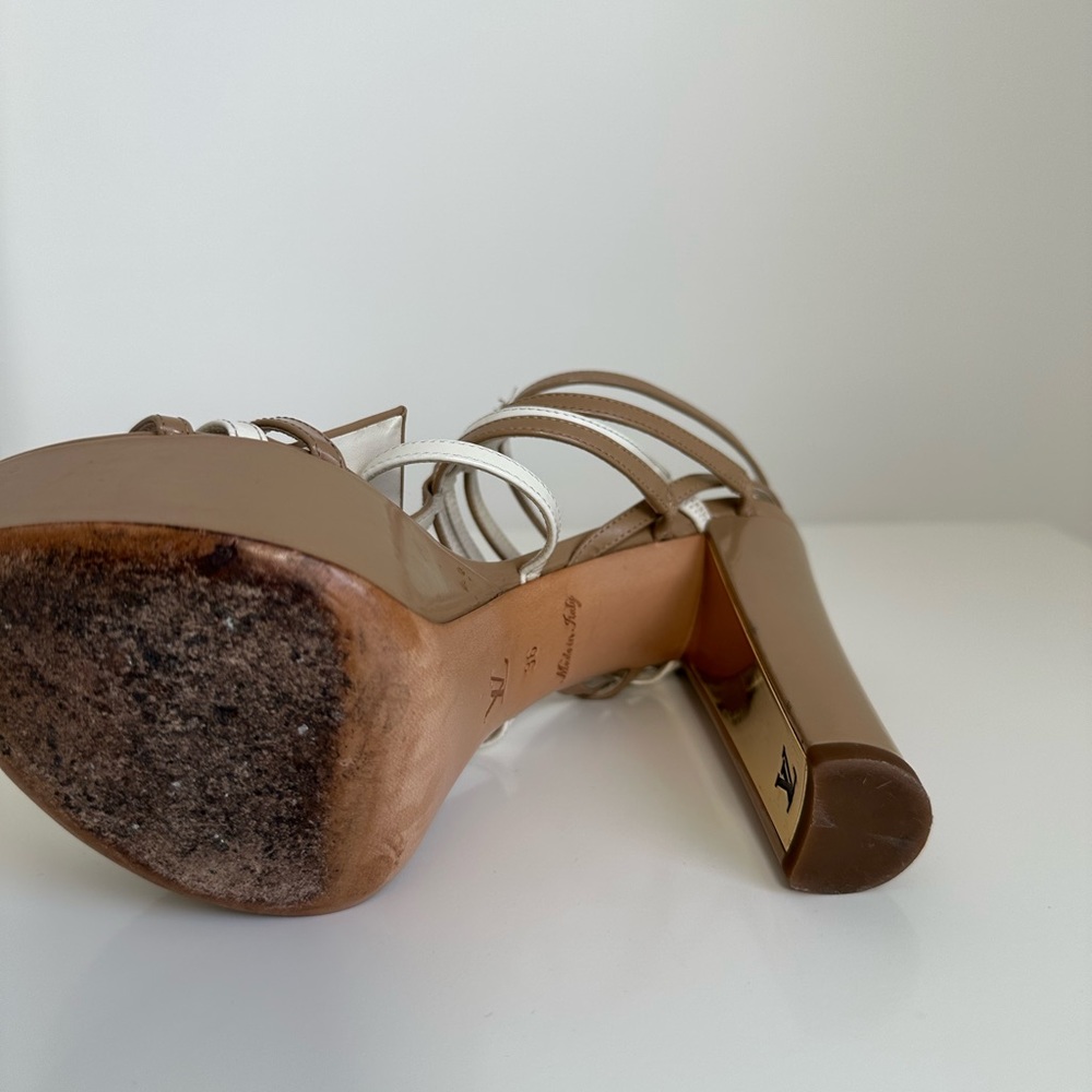 Louis Vuitton Beige and White Platform Sandals - Picture 4 of 10